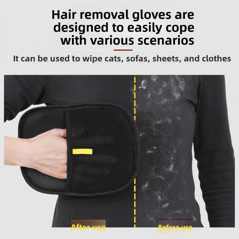 Pet Static Hair Removal Gloves - Bidirectional Bristle Brush for Detangling and Hair Collection - Cat and Dog Gloves - Ideal for Cleaning Cat Hair