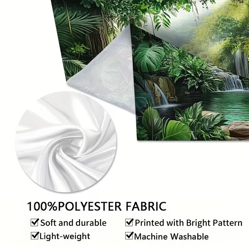 2D Jungle Waterfall Wall Tapestry Tropical Rainforest Background Cloth for Home Decor