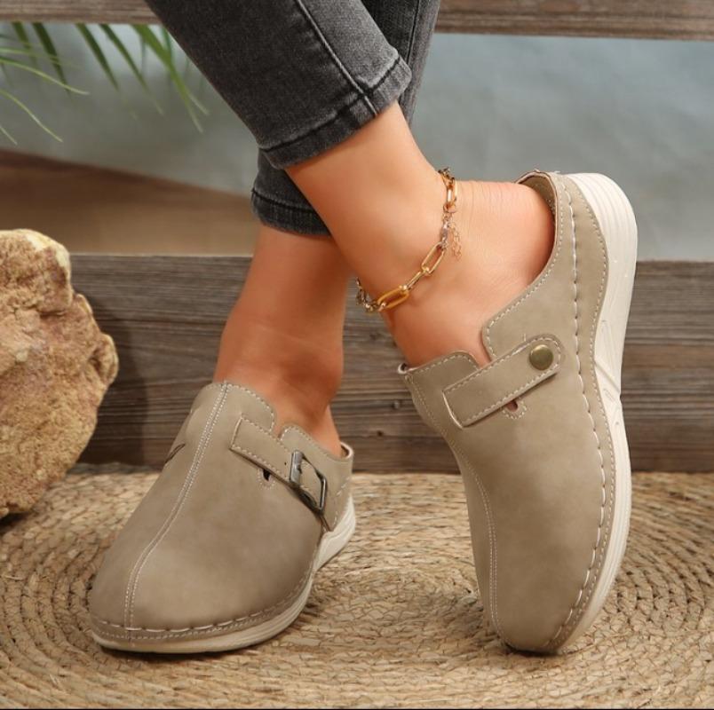 Fashion Large Size 42 Baotou Half Slippers for Women Spring Summer Shoes New Fashion Casual Solid Lightweight Outside Wear Slipper