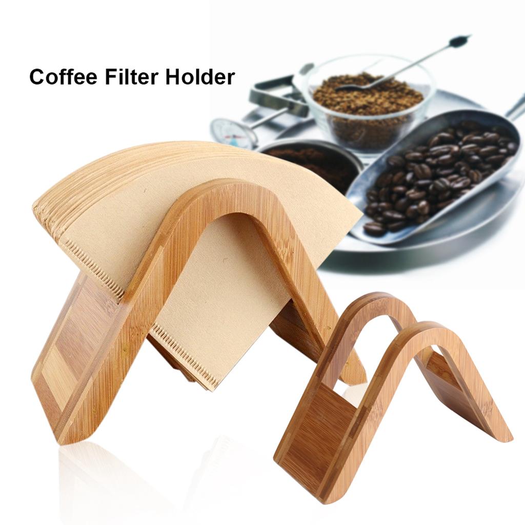 Wooden Coffee Filter Paper Dispenser Holder Display Stand Organizer Rack for Countertop Coffee Station