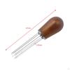 0.35mm Coffee Distributor Gadget Practical Sturdy Gifts Manual Wooden Handle Stainless Steel