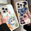 Phone Case for iPhone 17 Air 16E 15 16 Pro Max Cute Floral Headscarf Kitten Cover 14 Plus 13 12 Mini Soft Shell Silicone Fundas