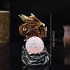 1 Pc Color Change Lava Resin Base Dragon Statues Luminescent Dinosaur Holy Dragon Battle Dragon Home Desktop Sculpture Kids Gifts