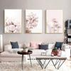 Scandinavian Pink White Flower Poster Leaf Plant Print Canvas Art Painting Wall Photos Modern Girl Room Decoration Home Decor