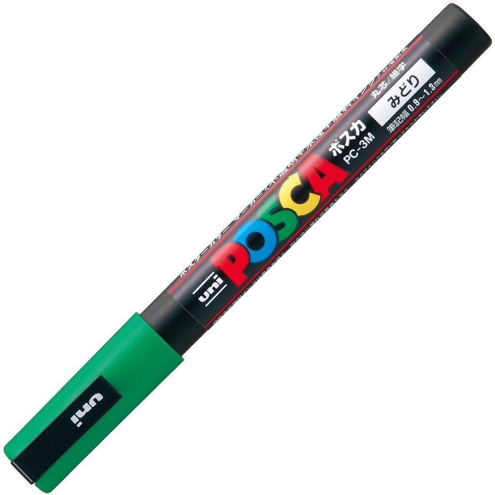 Mitsubishi Pencil Posca Fine Round 10 Pens Water-Based Pen, Point, Tip, PC3M.6, Green,