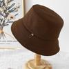 Autumn Winter Bucket Hats For Women Flat Top Retro Korean Fisherman Cap Female Vintage Solid Color New