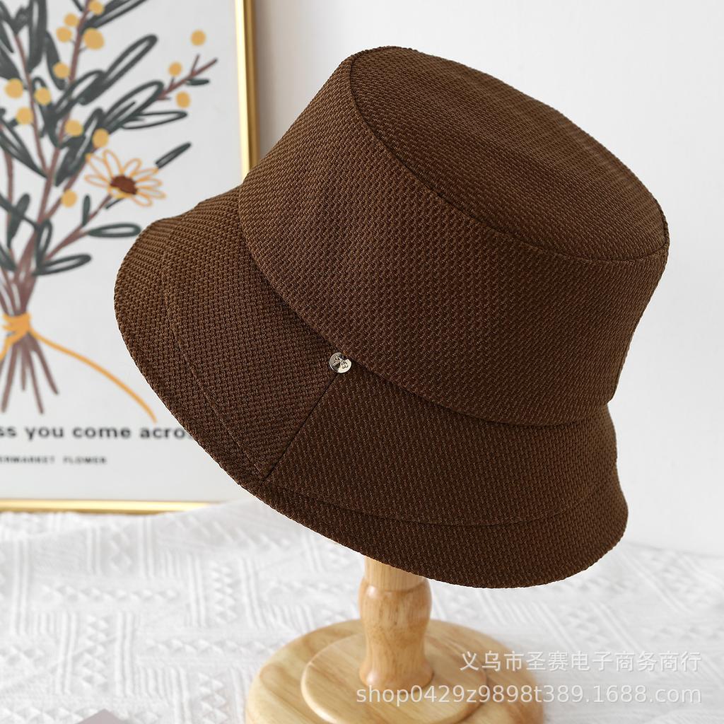 Autumn Winter Bucket Hats For Women Flat Top Retro Korean Fisherman Cap Female Vintage Solid Color New