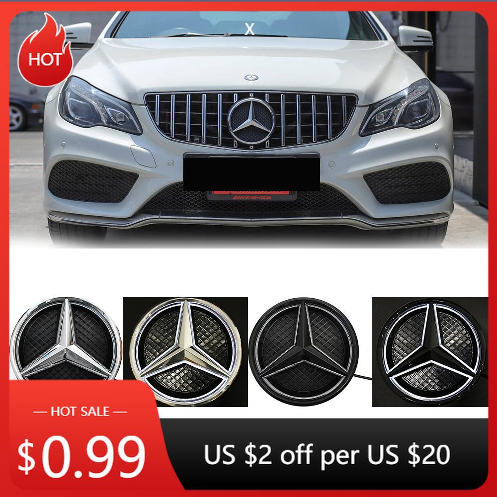 2025 Hot Car Sticker Emblem Light Car Front Grille Illuminated Logo Star Badge Fit For Mercedes Benz A B C E S R SL ML GL GLA GL