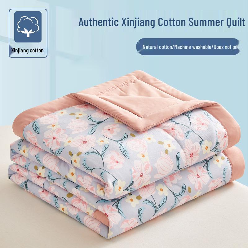 Xinjiang Cotton Summer Air Conditioning Quilt, Machine Washable Thin Quilt for Dormitory, Ideal for Students