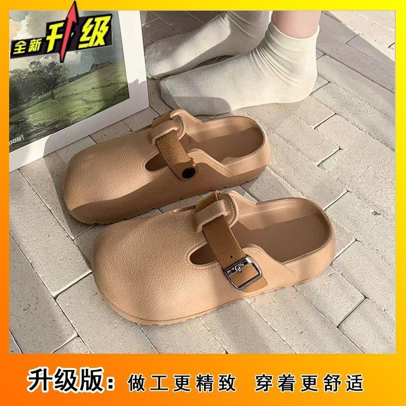 

Hole sandals versatile half slippers women s 2025 spring and summer new outer wear bag head soft sole non-slip women s cool slippers 41