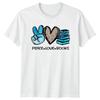 Peace Love Books Women's T-Shirt Book Lover Reading Birthday Gift for Her Vintage Washed Graphic Slightly Comfortable