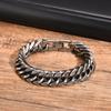 Vintage Men's Chunky Chain Bracelets,8/10/12mm Retro Grey Stainless Steel Cuban Chain Wristband,Rock Punk Classic Jewelry Gifts