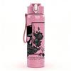 1PC Skull Soldier Monochrome Art 750ml Color Plastic Sports Water Bottle Leakproof Flip Straw Lid Suitable for Sports Office Home Use