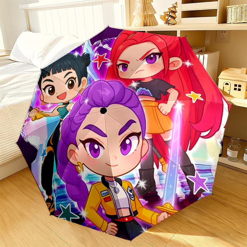 Kpop Cartoon Umbrella 8-Frame for Travel, Camping, Casual Lightweight Portable Umbrella, Essential for Every Family Holidays Gift