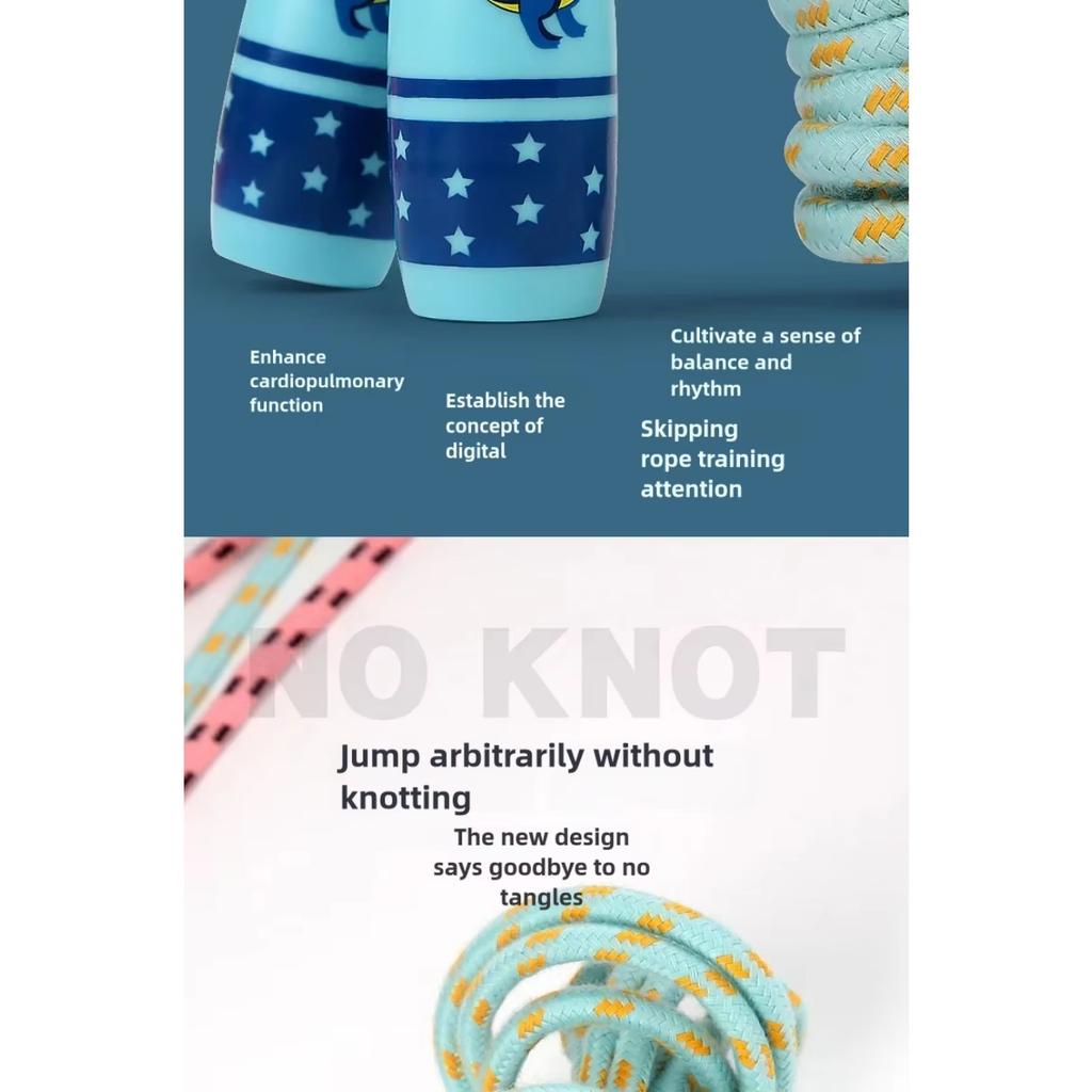 Children's Adjustable Cotton Jump Ropes Sport Fitness Lovely Cartoon Skipping Handle Fillet Design Outdoor Sports Toy