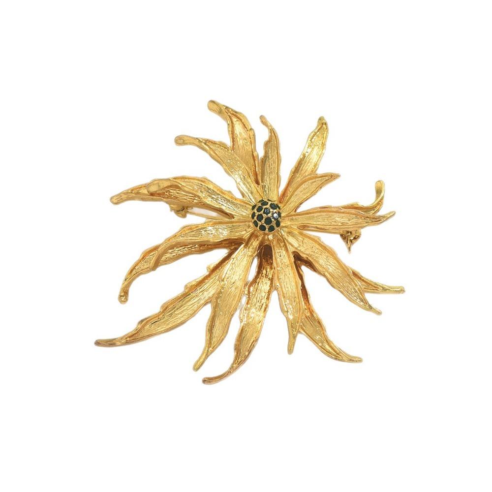 

Corsage Ornament Luxury Flower Zircon Pin Vintage Metal Flower Brooch Chrysanthemum Brooch Party золотий