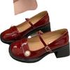 Französischer kleiner duftender Stil High Heel Mary Jane Kleine Lederschuhe Vielseitiger Damenrock Japanische Einzelschuhe mit dickem Absatz