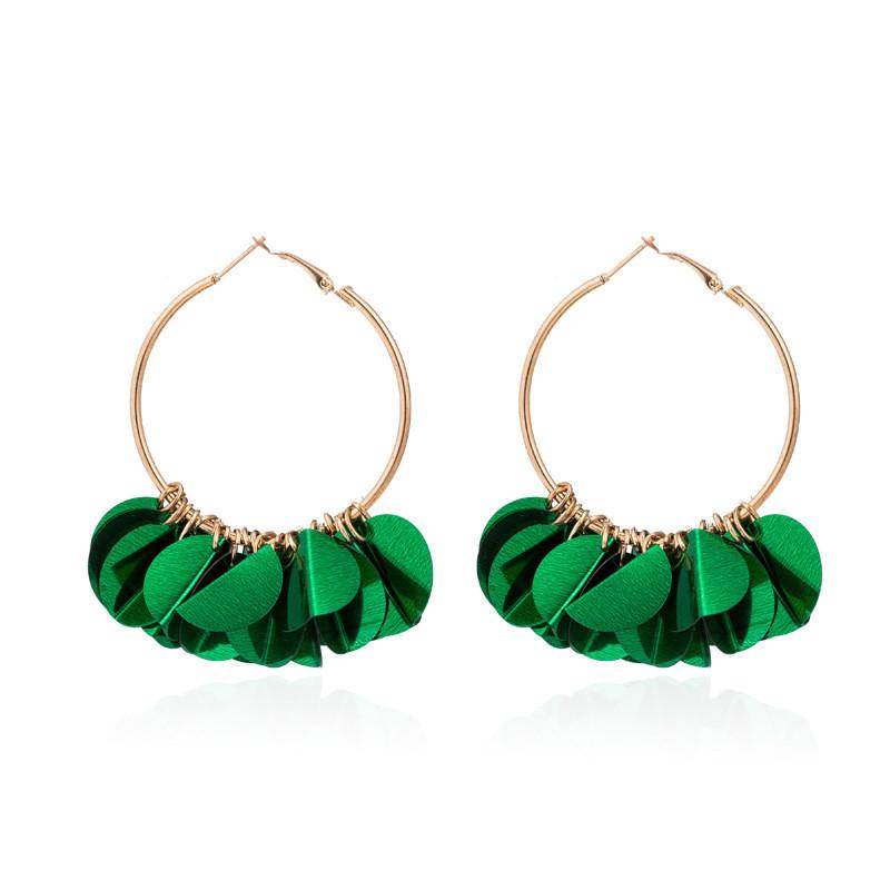 Sequin Flower Colorful Earrings In Alloy For Trendy And Creative Style