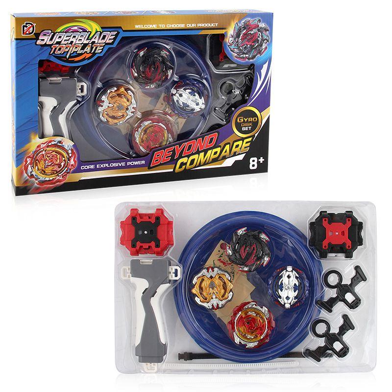 Premium Quality 4 In 1 Metal Beyblade Burst Arena Gyro Fighting Gyroscope Set