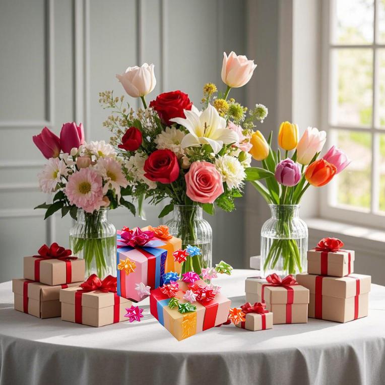 100pcs/bottle, Mini Bow for Gift Wrapping, 2.5cm, Shiny Plastic Bow, for Valentine's Day, Birthdays and Weddings, Perfect for Party, Bridal Shower