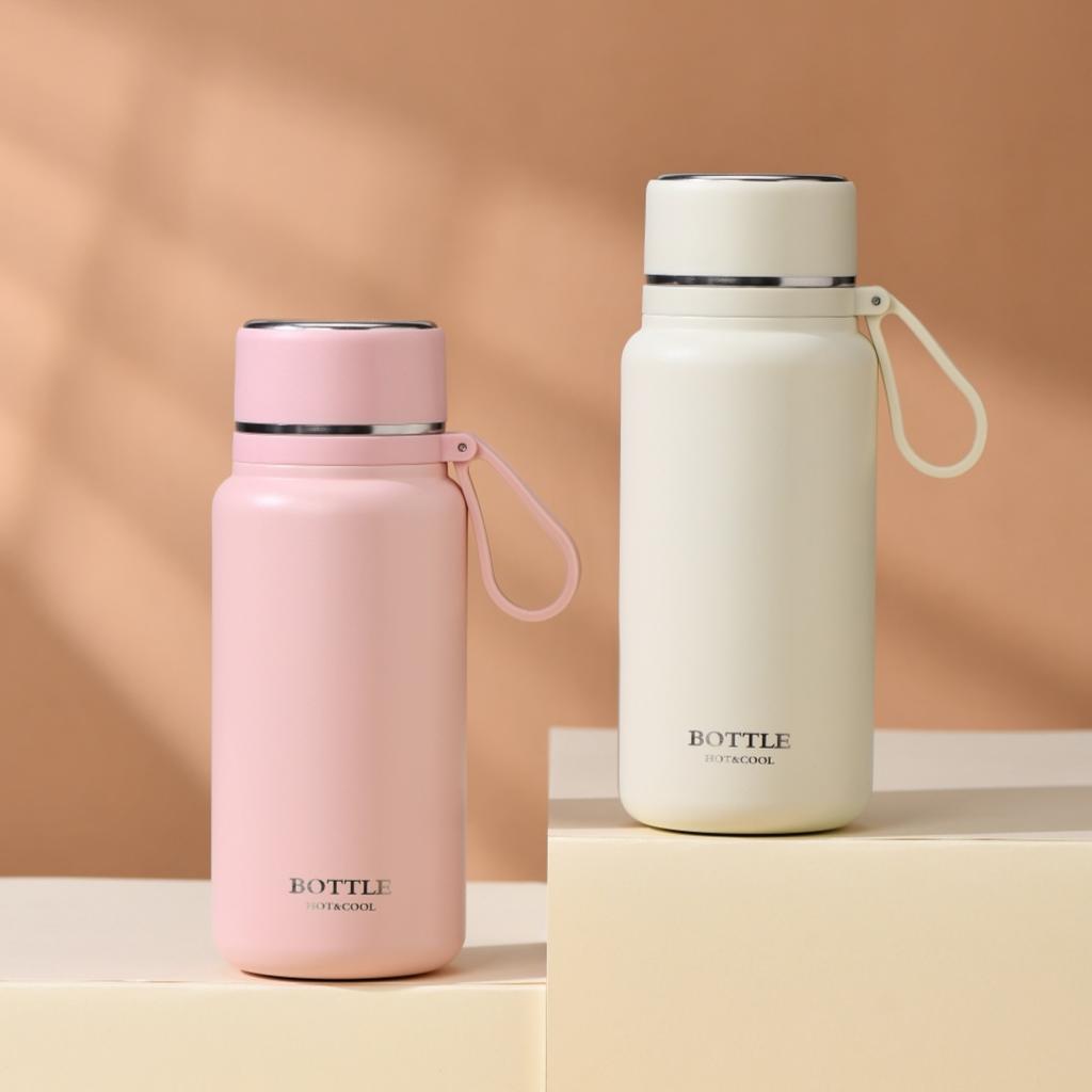650/850ml Multi-Color 304 Stainless Steel Vacuum Bottle, Insulated Jug with Handle for Office & Outdoor