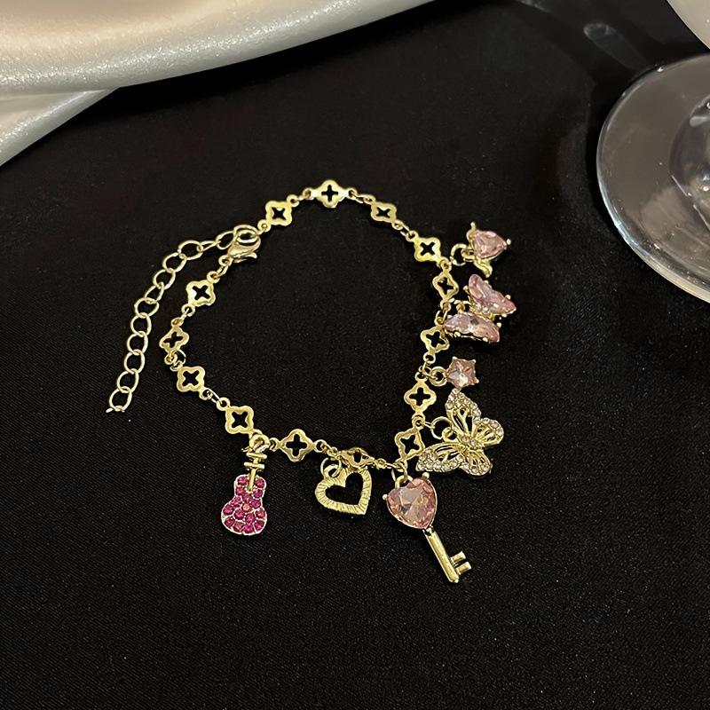 

JYL TS Bracelet Barbie Butterfly Heart Charm Awakens Girlish Joy & Charm T227 темно-бирюзовый