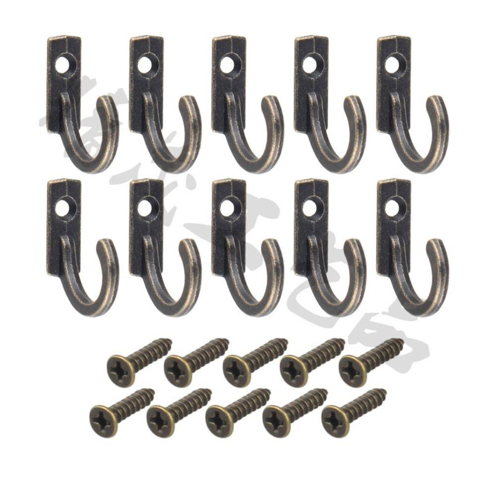 50 Pcs Zinc Zinc Zinc Alloy Vintage Hooks Curved Buckle Clasp Hook Antique Hook Hanger Clothes
