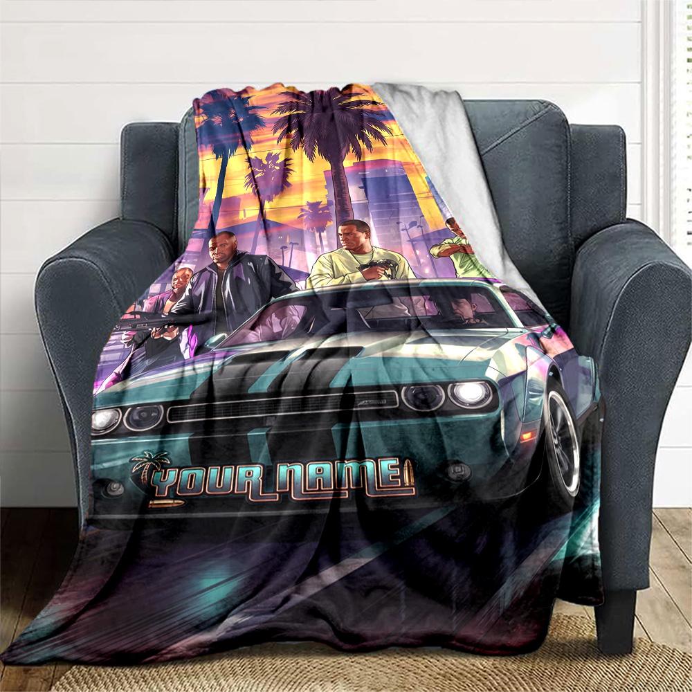 Gta Personalized Name Blanket Gift Personalized Blanket Comfortable Throw For Couch Home Decor Bed Sofa for All Occasions