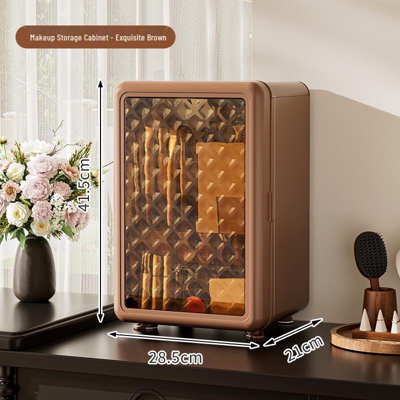 High-Capacity Dustproof Makeup Organizer for Skincare & Lipstick Storage
