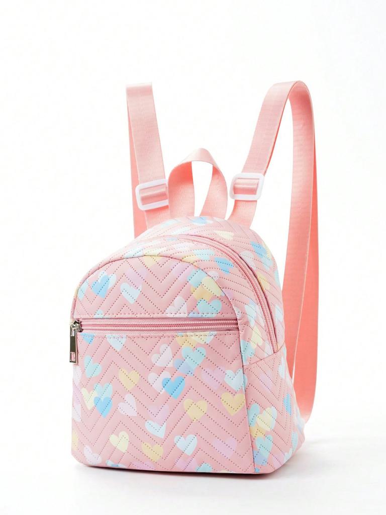 Rainbow Pu Crossbody Bag For Girls With Lightweight Design And Textured Fabric