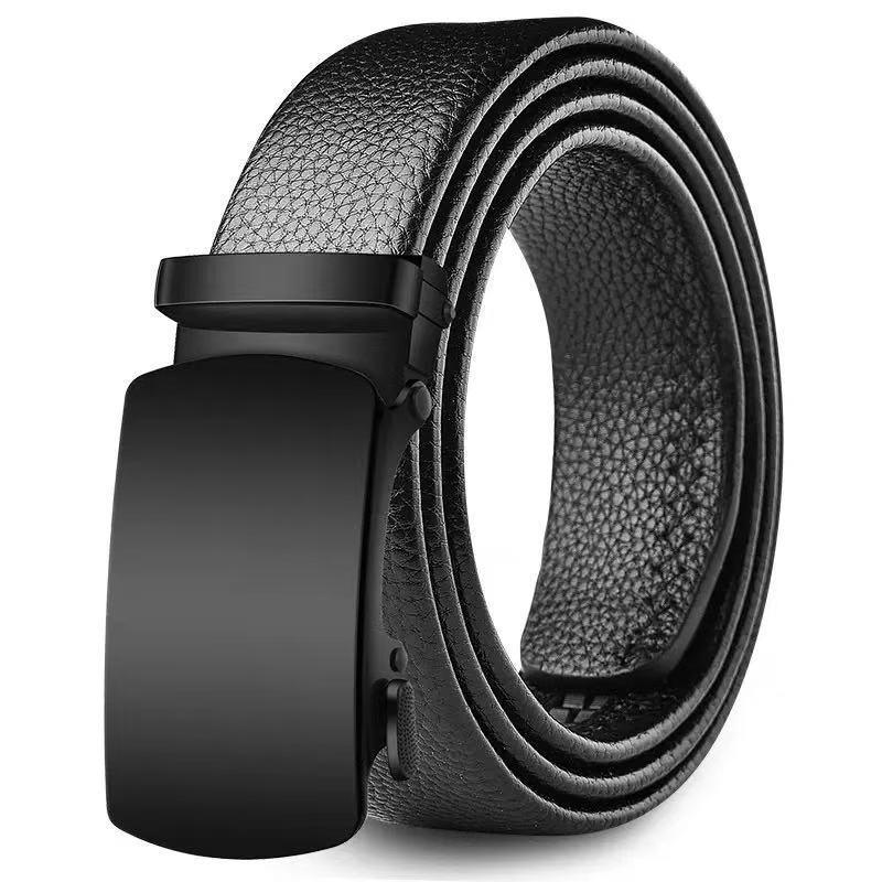 Trendy Youth & Middle-Aged Men's Genuine Leather Automatic Buckle Belt - Korean Style for Casual & Business Wear