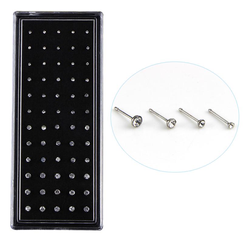 60X   Nose Ring Bone Stud Stainless Steel Body Piercing Jewelry