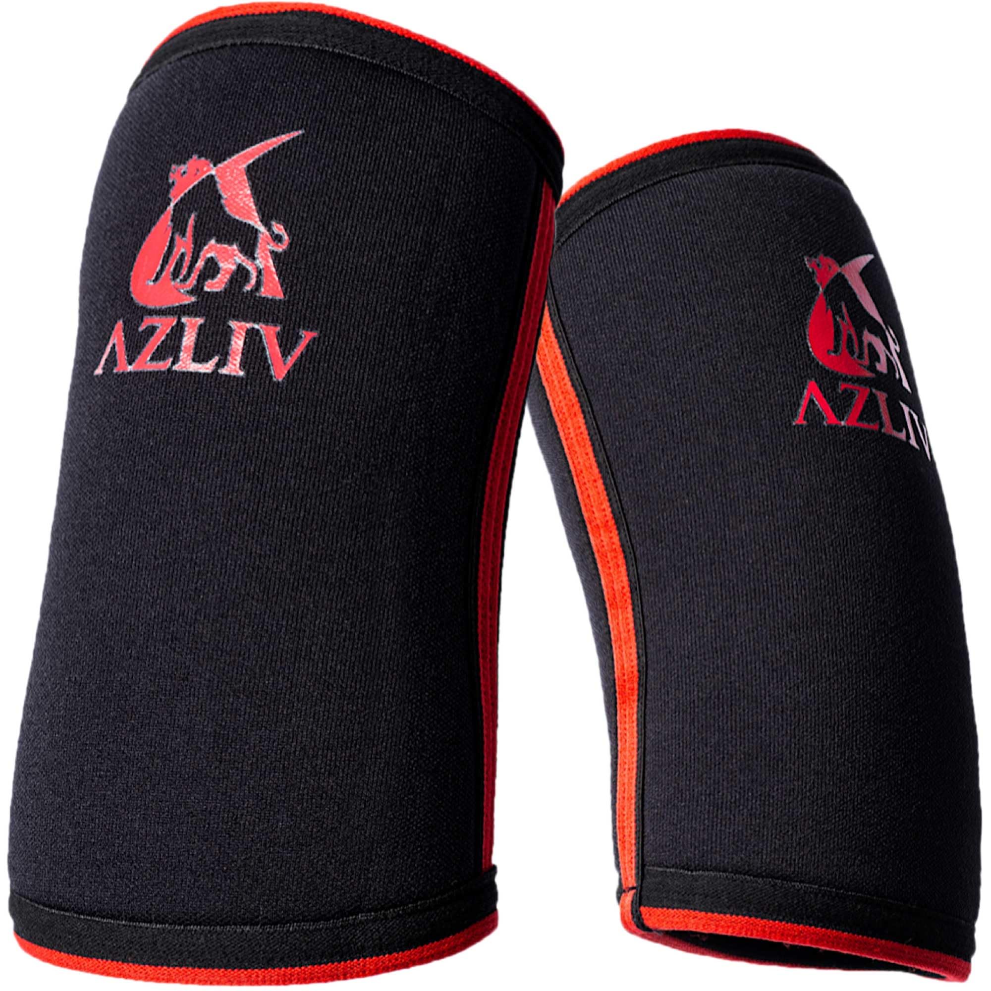 

AZLIV 7mm Elbow Sleeves [Trusted Classic Model] AZLIV Elbow Support for Strength Training, Weight Training, and Bench Press (Red, L)