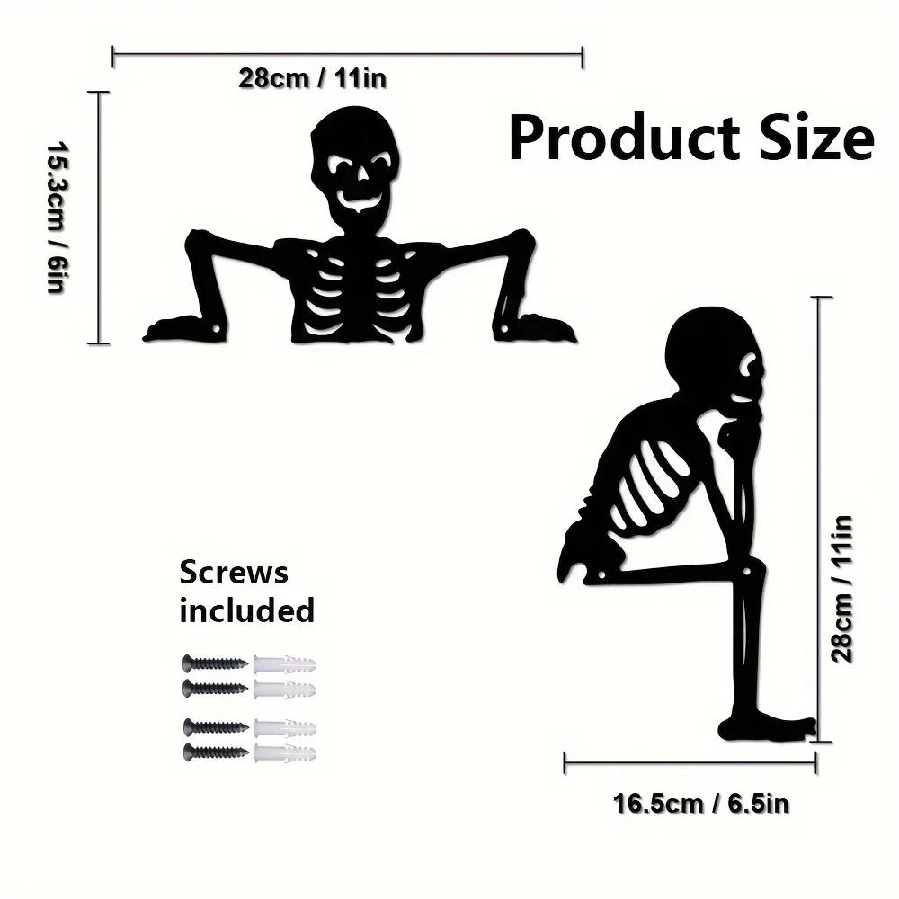 Festive Iron Skull Statue for Outdoor Decor - Perfect for Halloween (11" x 6.5")Charming Iron Skull: Halloween Decor Gem.