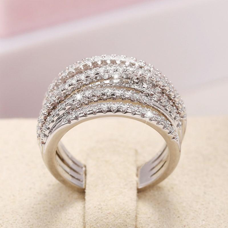 

Huitan Luxury Cross Design Rings Full Paved CZ Stone Modern Fashion Sparkling Women s Rings Wedding Bands Zircon Drop Shipping 7