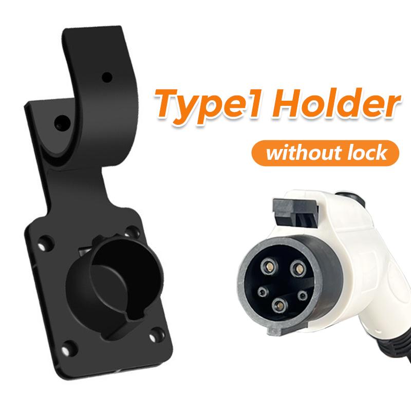 EVqiaoyi Lockable Type 1 EV Charger Holder Wall Mount J1772 Charging Nozzle Bracket Charging Cable Hook with Anti-Theft Lock