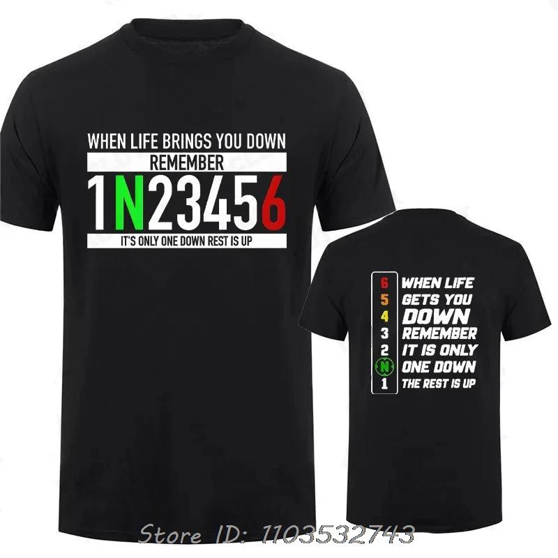 

Мотоциклетная экипировка Графическая футболка Классическая мужская футболка для фитнеса Когда жизнь сбивает с ног Принт Мужская одежда Хлопковая футболка Топы 3XL