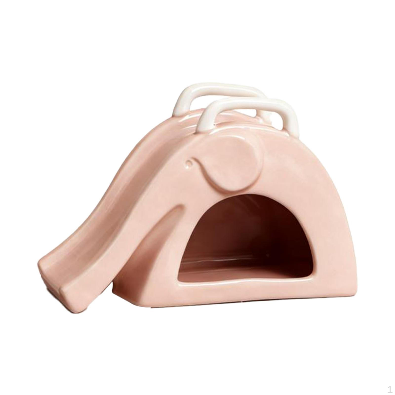 

Керамический домик-укрытие для хомяка, игрушка для исследования среды обитания, декоративный со слайдером, домик для карликового розовый