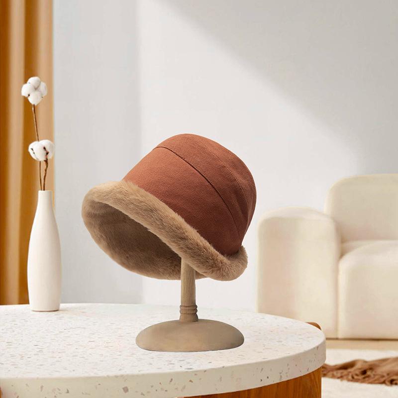 Autumn and Winter Faux Mink Hats for Women High End and Versatile In Winter Plush Fisherman Hats Headwear Warm and Ear Protecting Mongolian Hats