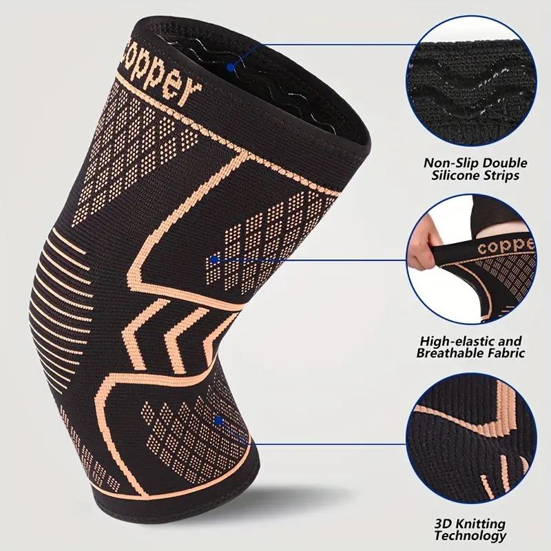 2pcs Copper Fiber Knee Brace - Breathable Knee Pad, Stabilizing Knee Support for Patella,Design for & Daily Use, Knee Wraps