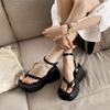 Women's Summer New Wrapped-toe Denim Wedge Sandals