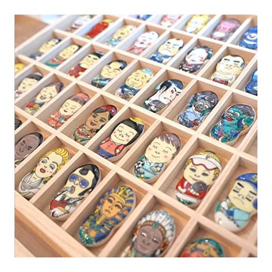 Tubbies Chopstick Rests, Kutani Ware, Funny Japanese History Set of 4: Samurai, Geisha, Sumo, Ninja by Seikou Kiln
