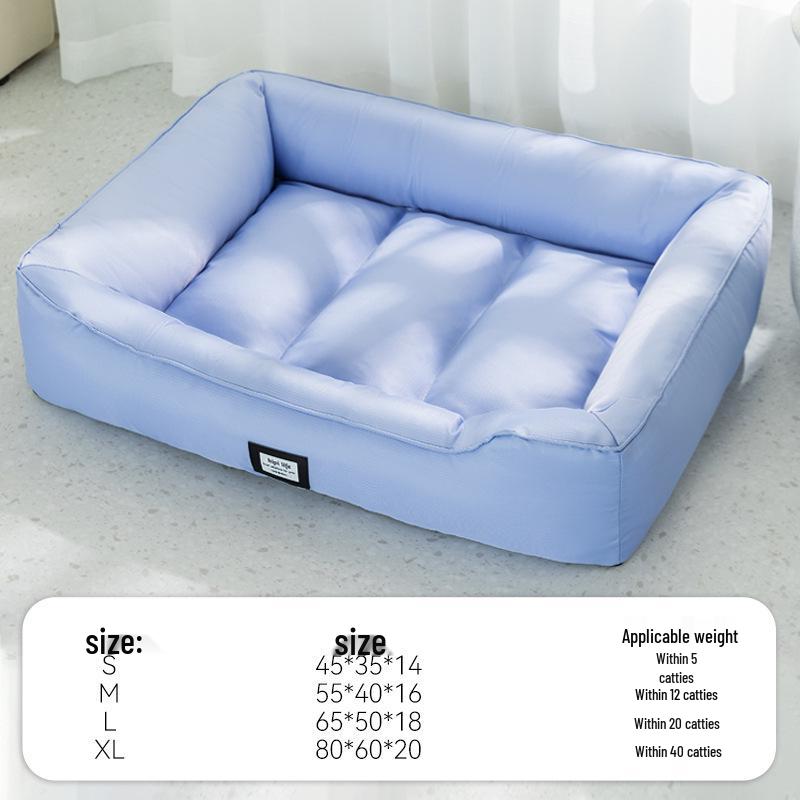 Breathable Removable Dog & Cat Nest: Latex Cushion Sofa Bed, Small Pet Sleeping Pad, Spring/Summer-Ready.