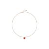 [Rosemont] Silver Red Carnelian Pearl Necklace La Vie en Rose Rl0209