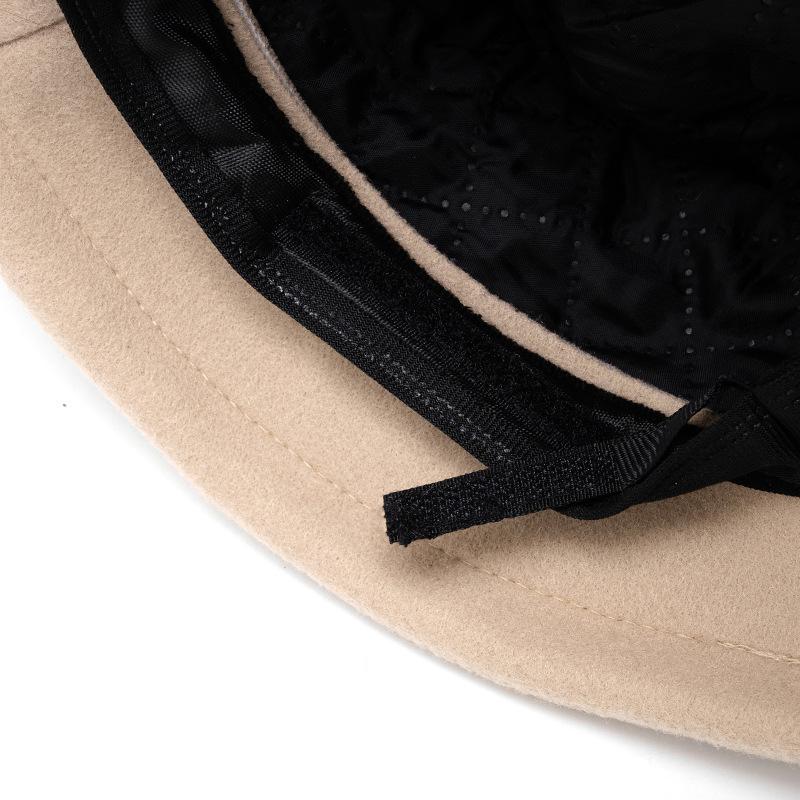 Bow Wide Brim Fisherman Hat Woolen Herbst Winter Damen Coldproof Warm Basin Hat