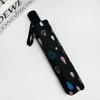 Full-Automatic Non-Wet Umbrella Black Raindrops Tri-Fold Stainless Steel Umbrella Student Portable Folding Umbrella Foreign Trade Umbrella