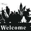 Courtyard Aesthetic Accents Welcome Decorative Yard Sign, Wildflowers/Vegetables Silhouette Black Garden Stake, Outdoor Entrance Decor Acrylic Rustic