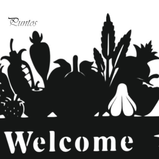 Courtyard Aesthetic Accents Welcome Decorative Yard Sign, Wildflowers/Vegetables Silhouette Black Garden Stake, Outdoor Entrance Decor Acrylic Rustic
