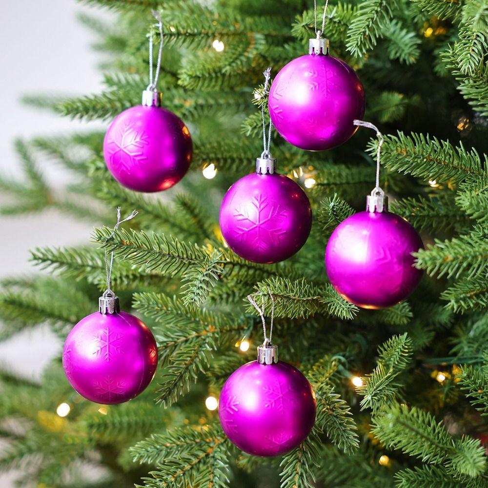 6Pcs 6cm Mirrored Christmas Balls Red/Blue Christmas Tree Pendants Christmas Hanging Balls  Gift