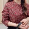 Autumn and Winter Warm Bottoming Shirts for Women Stand-up Collar Tops Fashionable Printed Contrasting Color Casual Tops